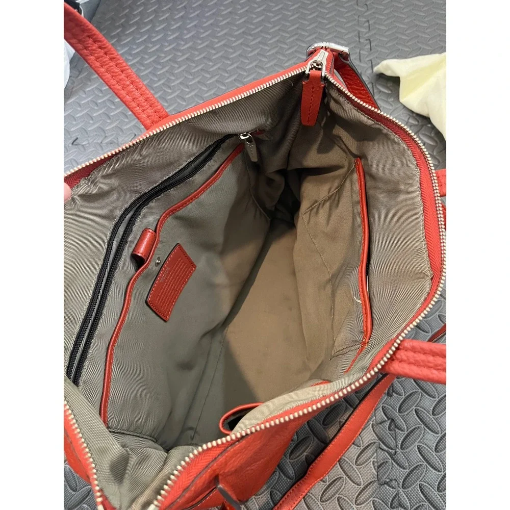 Tumi Tote Convertible Satchel 2 Way‎ Hand Leather Shoulder Bag Burnt Orange